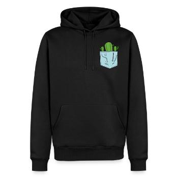 Style de poche poitrine de cactus de poche - Sweat à capuche Premium bio Homme - noir - Devant - Nico (187cm)