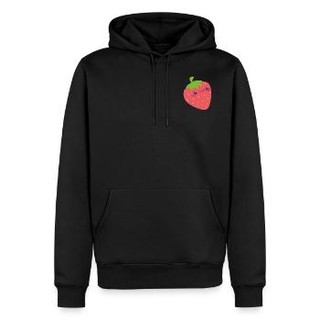 KAWAII STRAWBERRY - Männer Premium Bio Hoodie - Schwarz - Vorne - Nico (187cm)