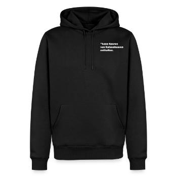 *kann Spuren von Katzenhaaren enthalten. - Männer Premium Bio Hoodie - Schwarz - Vorne - Nico (187cm)
