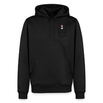 Hen Pocket - Men’s Premium Organic Hoodie - black - Front - Nico (187cm)