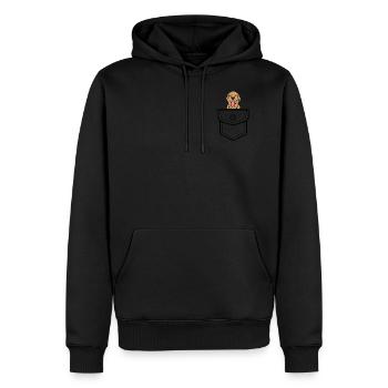 Dog Pocket - Men’s Premium Organic Hoodie - black - Front - Nico (187cm)