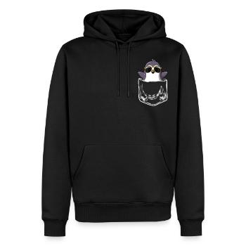Pingouin Poche poitrine lunettes de soleil Pocket - Sweat à capuche Premium bio Homme - noir - Devant - Nico (187cm)