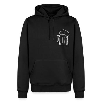 Verre de bière blanc - Sweat à capuche Premium bio Homme - noir - Devant - Nico (187cm)