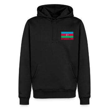 Azerbaijan - Men’s Premium Organic Hoodie - black - Front - Nico (187cm)