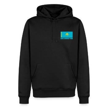 Kazakhstan - Sweat à capuche Premium bio Homme - noir - Devant - Nico (187cm)