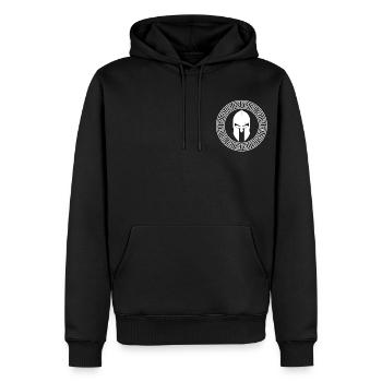Sparta Design noir et pourquoi - Sweat à capuche Premium bio Homme - noir - Devant - Nico (187cm)