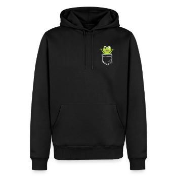 Grenouille grenouille - Sweat à capuche Premium bio Homme - noir - Devant - Nico (187cm)