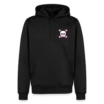 pxl_Skull - Sweat à capuche Premium bio Homme - noir - Devant - Nico (187cm)