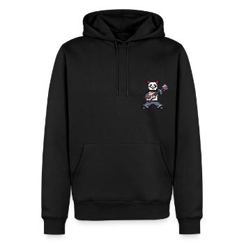 panda playing guitar pixel - Männer Premium Bio Hoodie - Schwarz - Vorne - Nico (187cm)