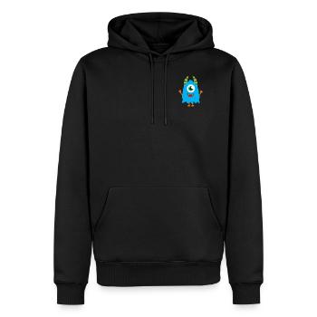 Rire monstre bleu - Sweat à capuche Premium bio Homme - noir - Devant - Nico (187cm)