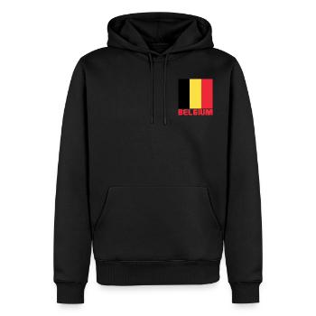 Belgien - Männer Premium Bio Hoodie - Schwarz - Vorne - Nico (187cm)