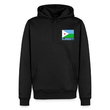 Dschibuti - Männer Premium Bio Hoodie - Schwarz - Vorne - Nico (187cm)