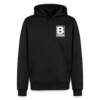 B Unique - Sweat à capuche Premium bio Homme - noir - Devant - Nico (187cm)