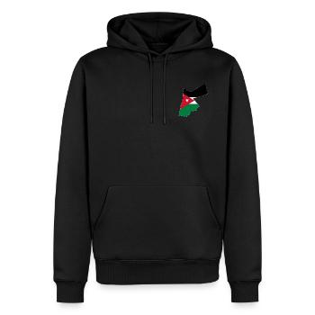 Jordanien Flagge Landkarte - Männer Premium Bio Hoodie - Schwarz - Vorne - Nico (187cm)