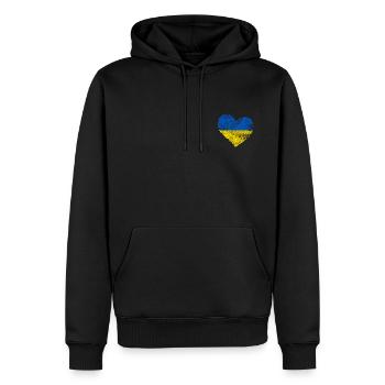 Heart Ukraine - Men’s Premium Organic Hoodie - black - Front - Nico (187cm)