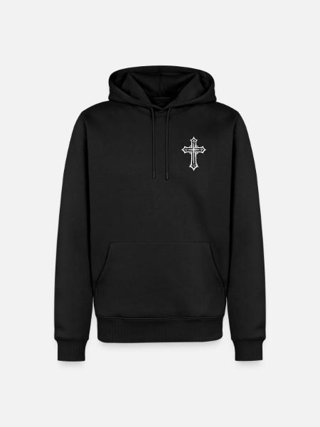 Christen Kreuz - Männer Premium Bio Hoodie - Schwarz