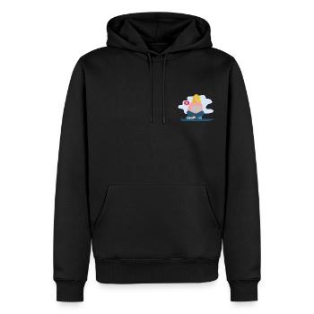 Des filles sur l’ordinateur portable - Sweat à capuche Premium bio Homme - noir - Devant - Nico (187cm)