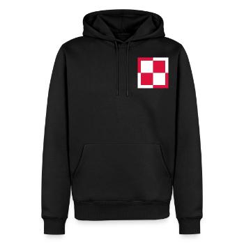 COCARDE POLOGNE/1904 - Sweat à capuche Premium bio Homme - noir - Devant - Nico (187cm)