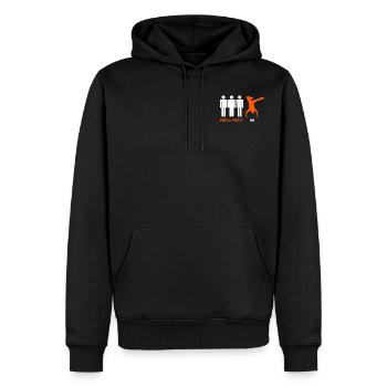 Breakdancer rigolo symbole de danse urbaine - Sweat à capuche Premium bio Homme - noir - Devant - Nico (187cm)
