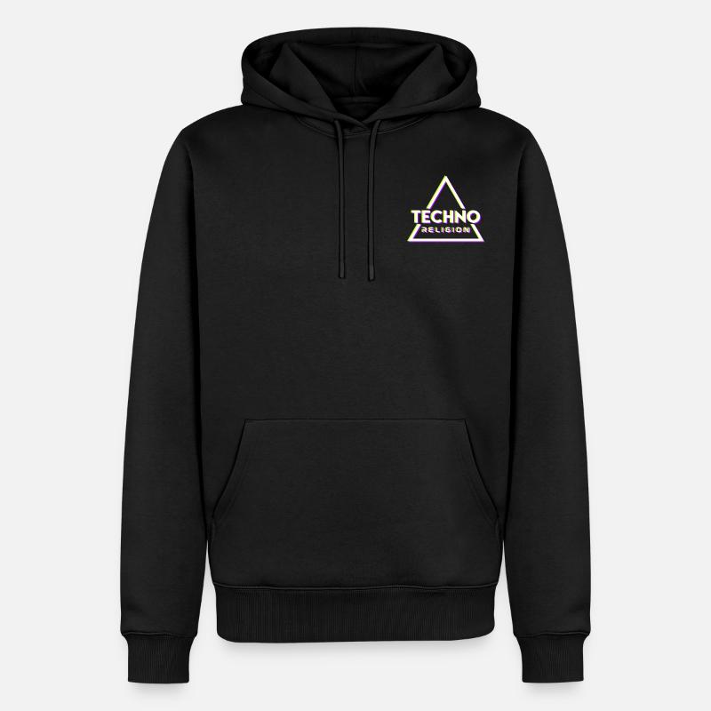 Techno Religion Électro Musique EDM Hardstyle - Sweat à capuche Premium bio Homme - noir