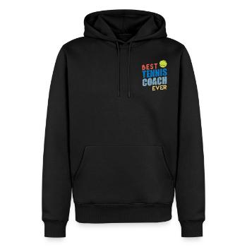 Tennis jeu de tennis entraîneur de tennis amusement - Sweat à capuche Premium bio Homme - noir - Devant - Nico (187cm)