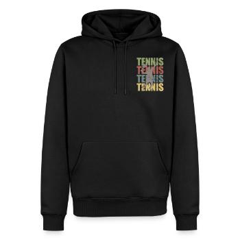 Tennis Tennisspieler Tennistraining Vintage Retro - Männer Premium Bio Hoodie - Schwarz - Vorne - Nico (187cm)