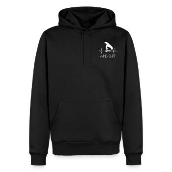 Foiler Wing Surf Geschenk Wing Foil Herzschlag - Männer Premium Bio Hoodie - Schwarz - Vorne - Nico (187cm)