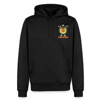 Papacado 2022 Vegan Papa devenir père - Sweat à capuche Premium bio Homme - noir - Devant - Nico (187cm)
