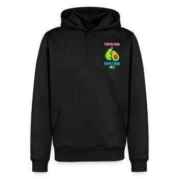 Futurs parents Mamacado et Papacado Bébé 2022 - Sweat à capuche Premium bio Homme - noir - Devant - Nico (187cm)