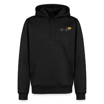 Bisexuel battements de cœur LGBT Coeur Pride Amour - Sweat à capuche Premium bio Homme - noir - Devant - Nico (187cm)
