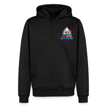 LGBT Pride Sentence Error 404 Gender not found - Sweat à capuche Premium bio Homme - noir - Devant - Nico (187cm)