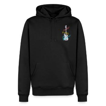 Basse guitare e-guitare - Sweat à capuche Premium bio Homme - noir - Devant - Nico (187cm)