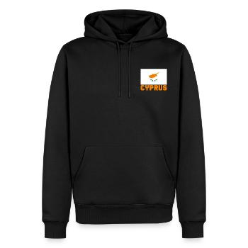 Chypre - Sweat à capuche Premium bio Homme - noir - Devant - Nico (187cm)
