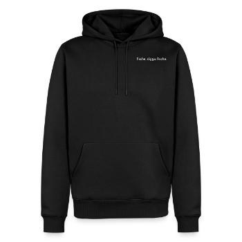 fische, digga. fische. - Männer Premium Bio Hoodie - Schwarz - Vorne - Nico (187cm)
