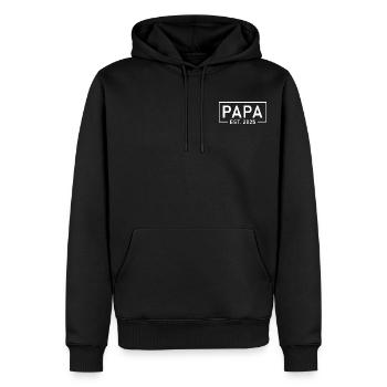 Papa 2025 Papa seit 2025 Papa Est 2025 - Männer Premium Bio Hoodie - Schwarz - Vorne - Nico (187cm)