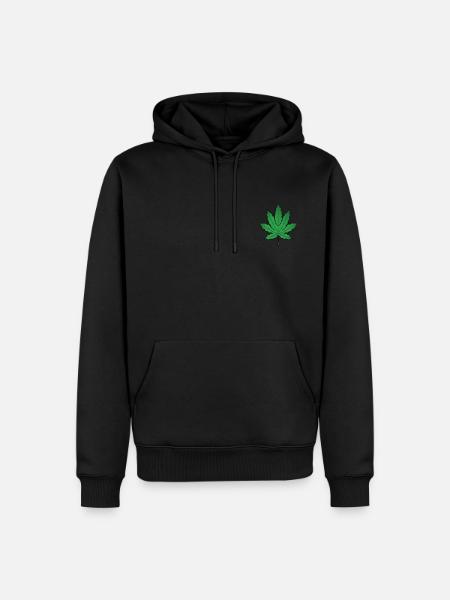 High Leaf Cannabis Leaf - Men’s Premium Organic Hoodie - black