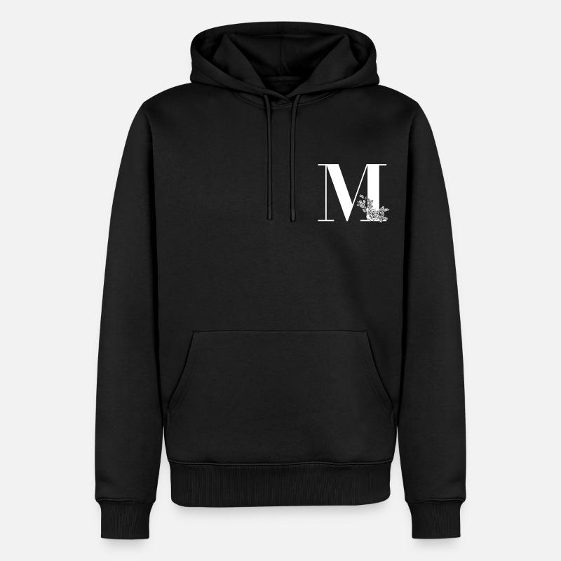 Buchstabe M - Männer Premium Bio Hoodie - Schwarz