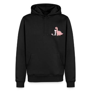 Buchstabe J - Männer Premium Bio Hoodie - Schwarz - Vorne - Nico (187cm)