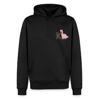Buchstabe K - Männer Premium Bio Hoodie - Schwarz - Vorne - Nico (187cm)
