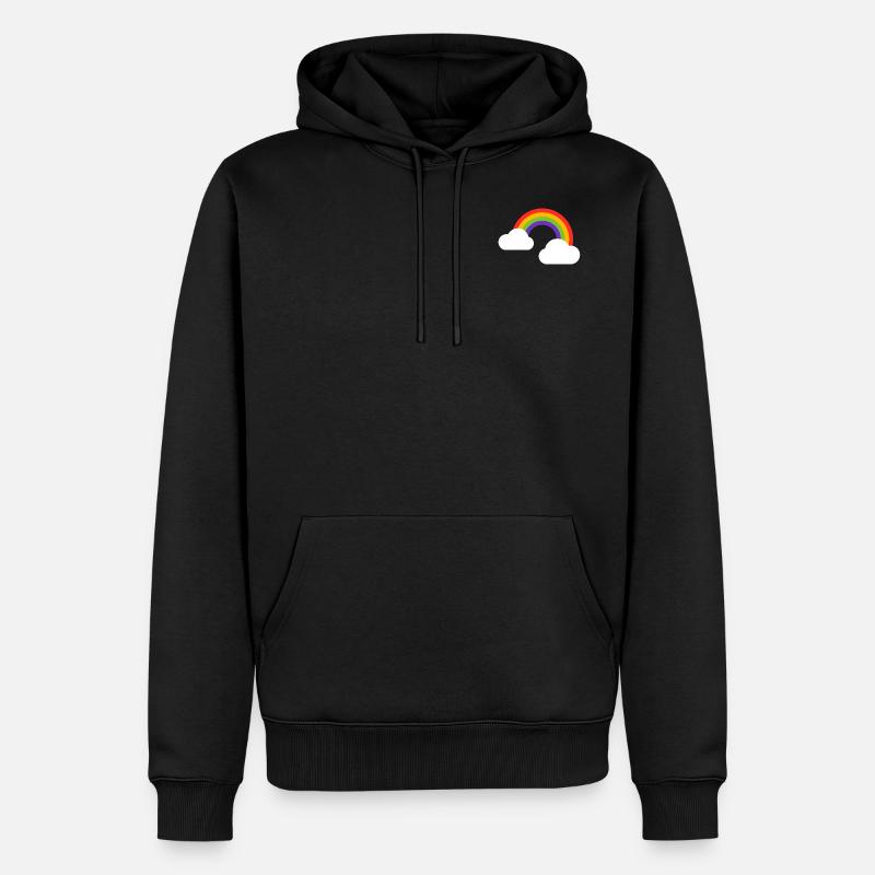 Regenbogenwolken - Männer Premium Bio Hoodie - Schwarz