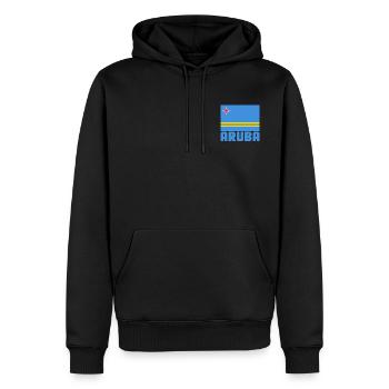 Aruba - Men’s Premium Organic Hoodie - black - Front - Nico (187cm)