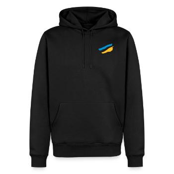 2 Streifen - Pinsel Striche - Farben: VEKTOR - Männer Premium Bio Hoodie - Schwarz - Vorne - Nico (187cm)