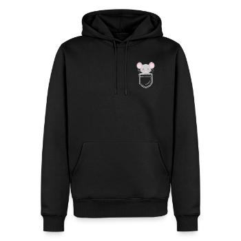 Souris Souris - Sweat à capuche Premium bio Homme - noir - Devant - Nico (187cm)