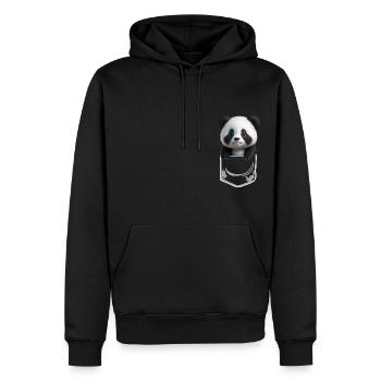 Baby Panda Brusttsche Weiss - Männer Premium Bio Hoodie - Schwarz - Vorne - Nico (187cm)