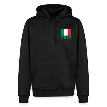 Italie - Sweat à capuche Premium bio Homme - noir - Devant - Nico (187cm)