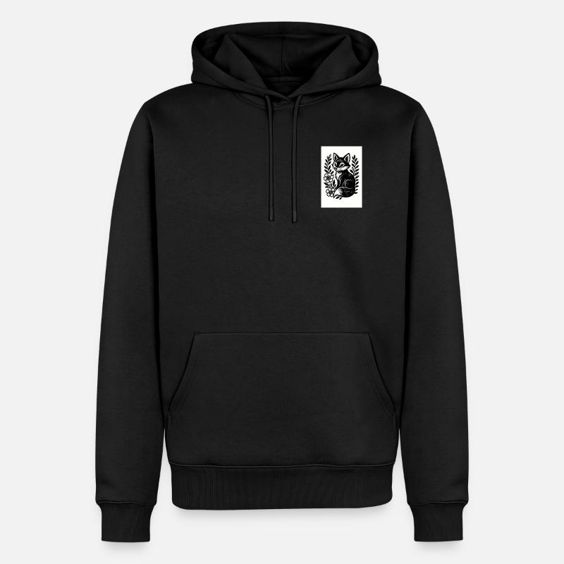 Fuchs im Blütenreigen - Männer Premium Bio Hoodie - Schwarz