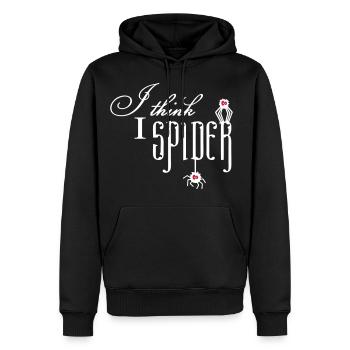 I think I spider - Männer Premium Bio Hoodie - Schwarz - Vorne - Nico (187cm)