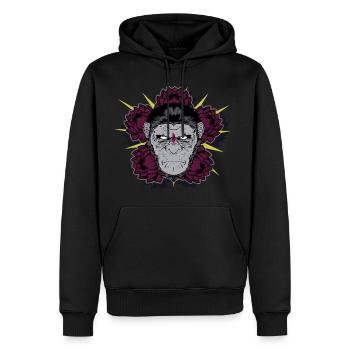 Logo fr honore - Men’s Premium Organic Hoodie - black - Front - Nico (187cm)