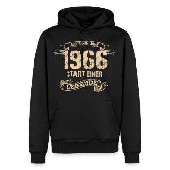 Geboren im Jahr 1966. Start einer Legende! - Männer Premium Bio Hoodie - Schwarz - Vorne - Nico (187cm)