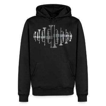 Trompeten Design Instrumente Musik - Männer Premium Bio Hoodie - Schwarz - Vorne - Nico (187cm)